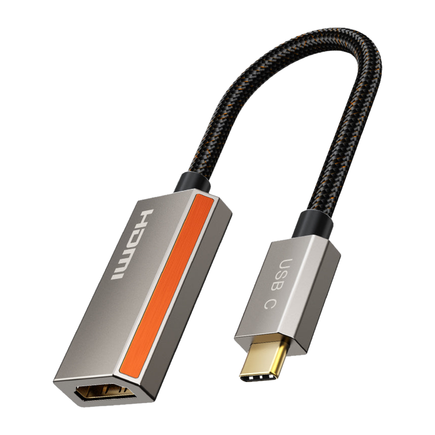 Переходник с оплёткой CABLETIME USB-C — HDMI 2.1 (15 см)